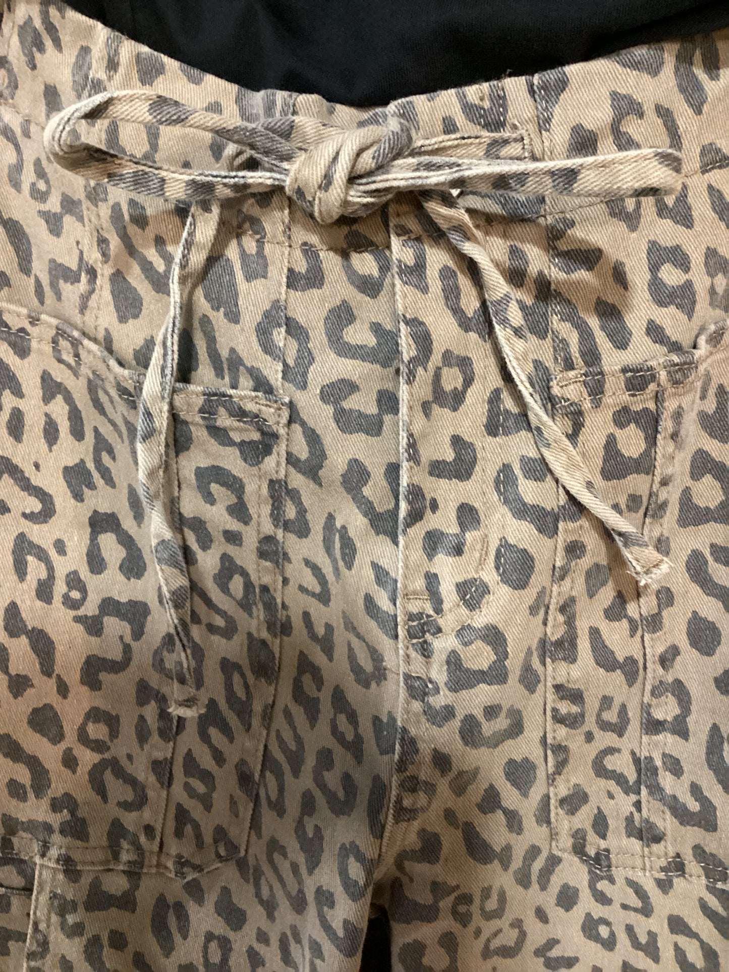 Leopard Print Barrel Jeans