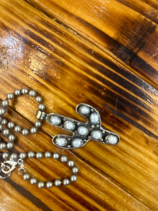 Tibetan Silver Natural Cactus Pendant
Handmade Pendant