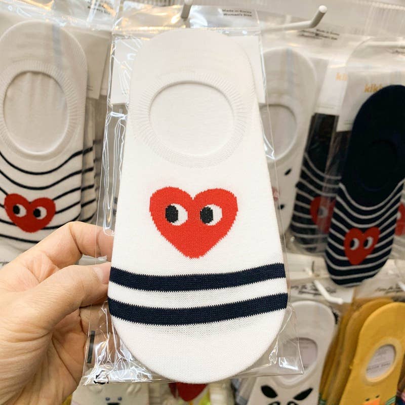 Red Love No Show Boat Socks