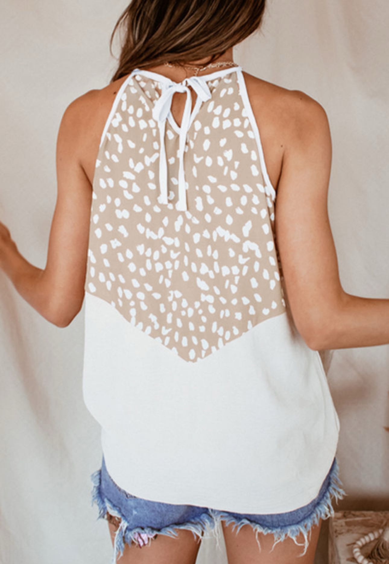Axis Print Spliced Halter Top