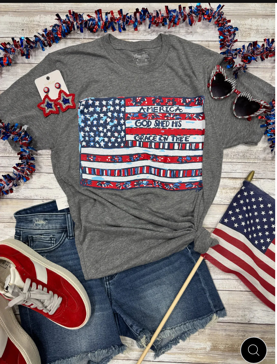 Texas True Callie Ann Stelter American Flag Tee