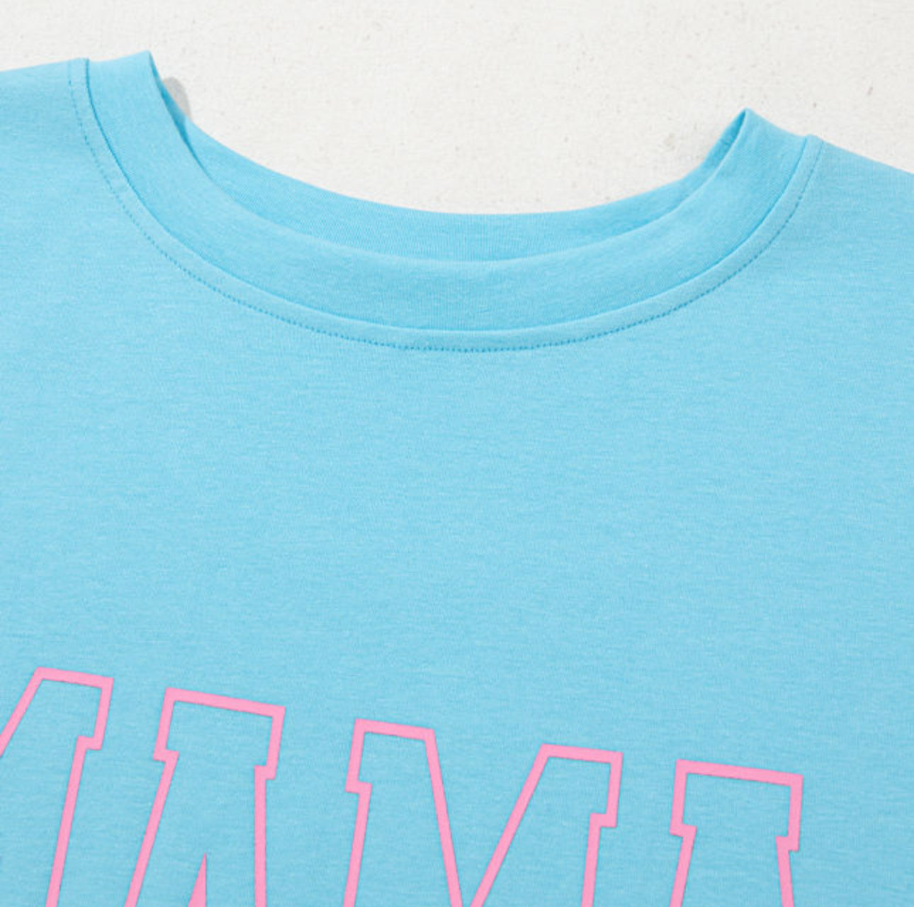 MAMA Letter Graphic Neon T Shirt