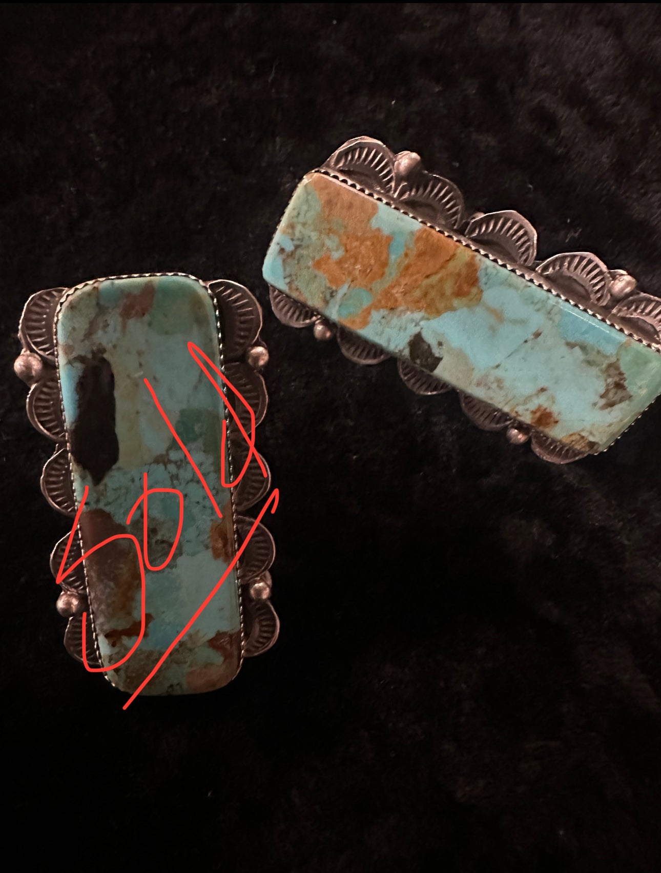 Sterling Silver Navajo Marked Handmade Kingman Adjustable Ring