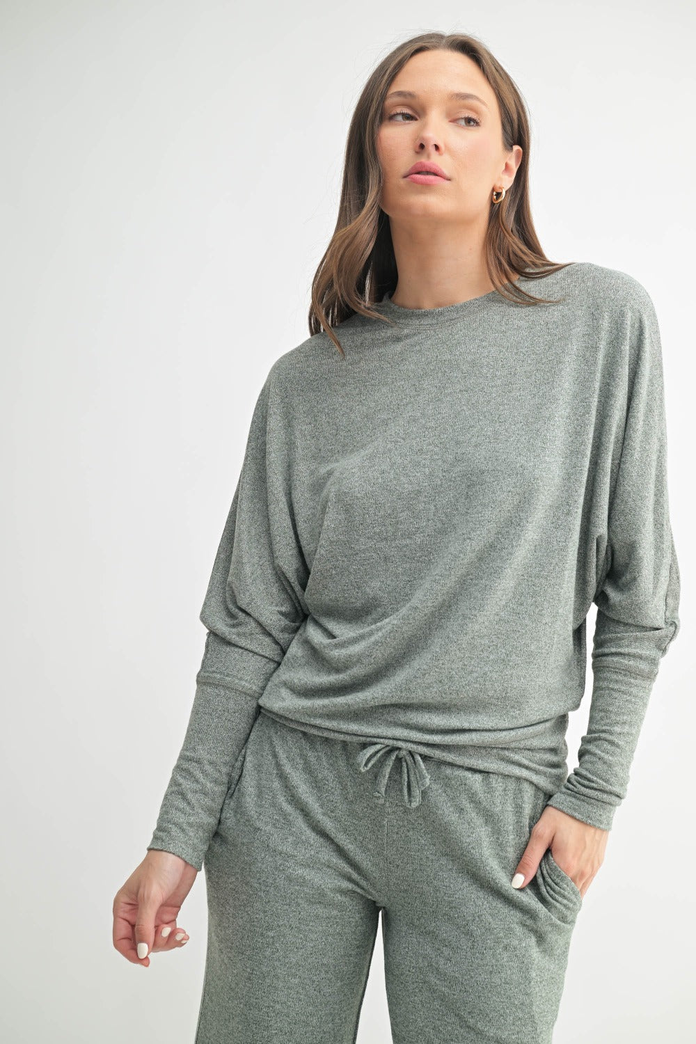 Mono B Butter Soft Dolman-Sleeved Top