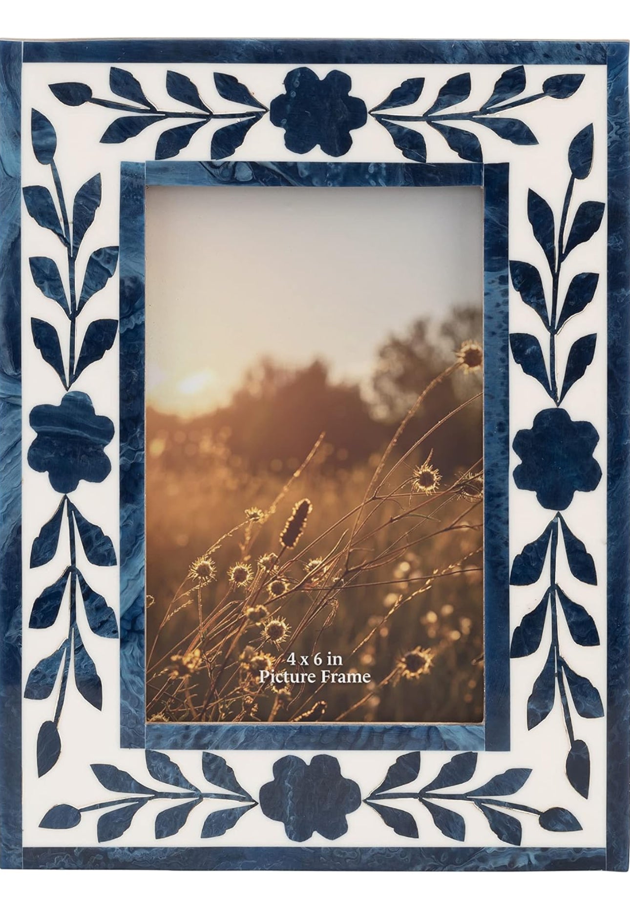 Blue Ceramic Photo Frame 5x7