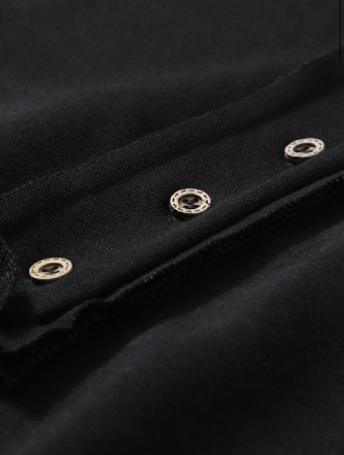 Black Drop Shoulder Henley Buttons Sweatshirt