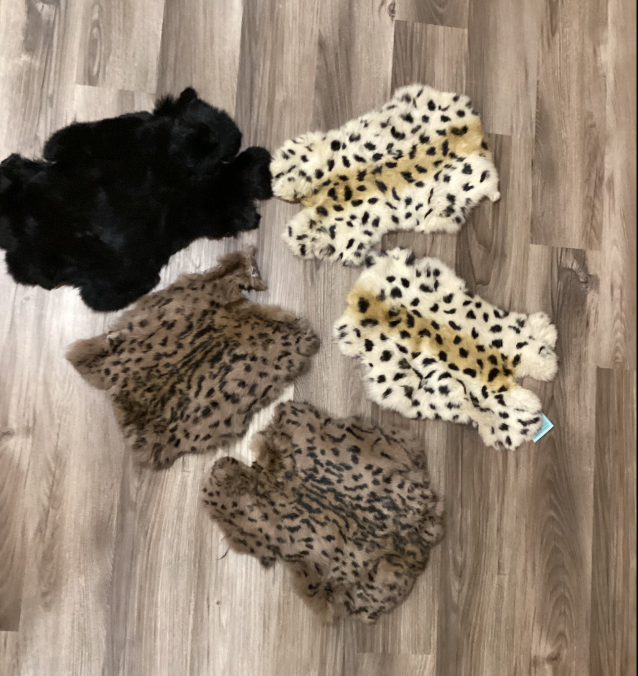 Real Dyed Rabbit Hair Pelts