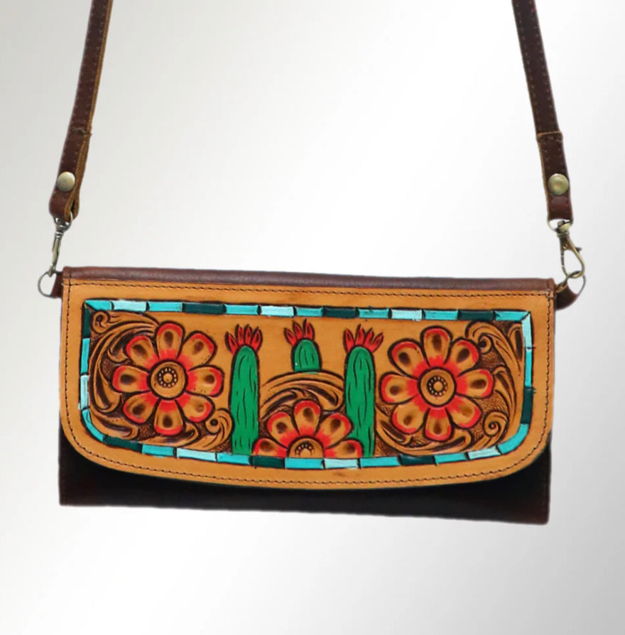 American Darling Hand Tooled and Painted Wallet