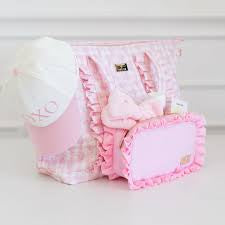 HOLLIS RUFFLED NYLON LARGE CLEAR WINDOW POUCH (monogram available)