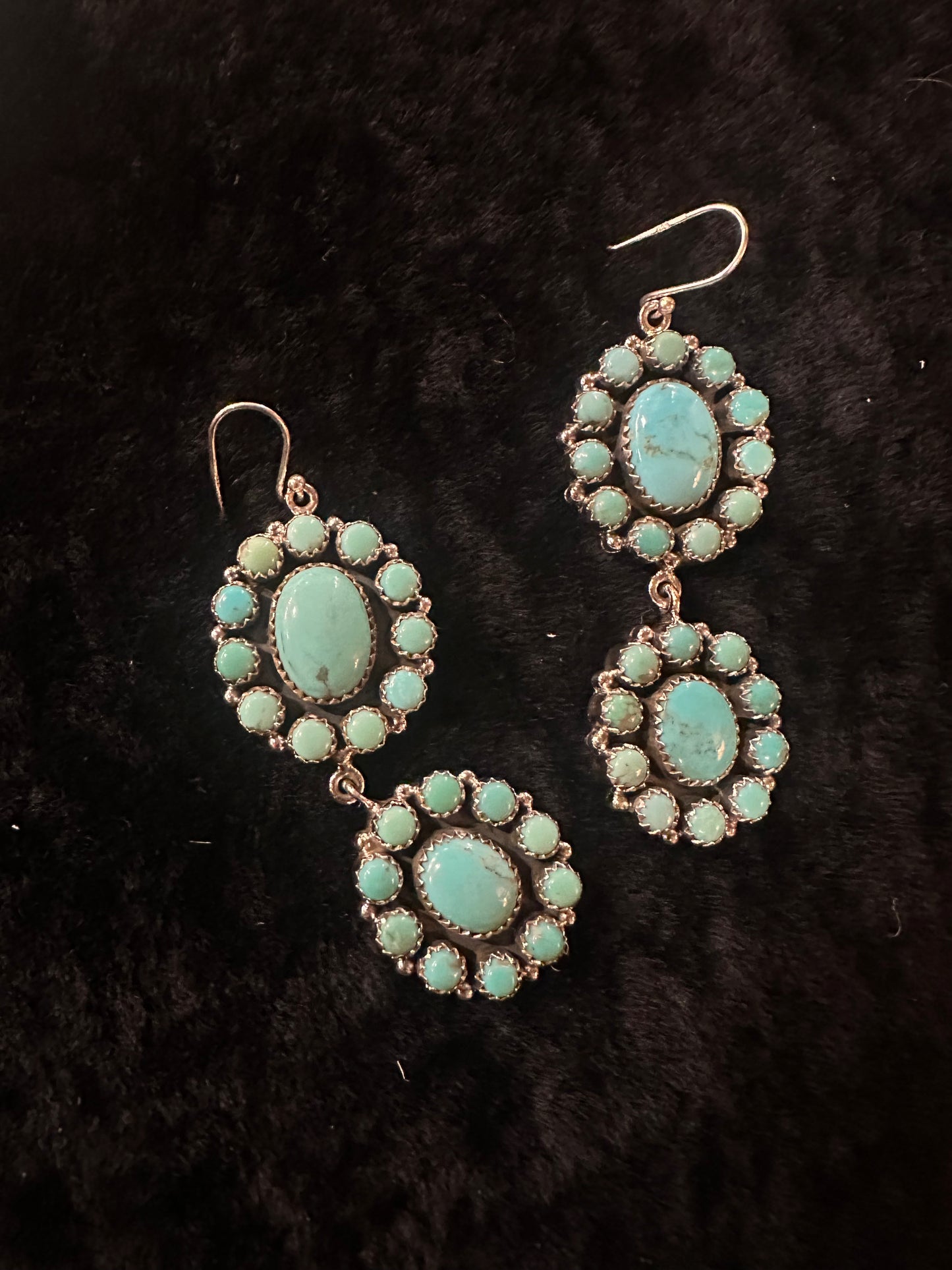Sterling Silver Kingman Turquoise Handmade Earrings