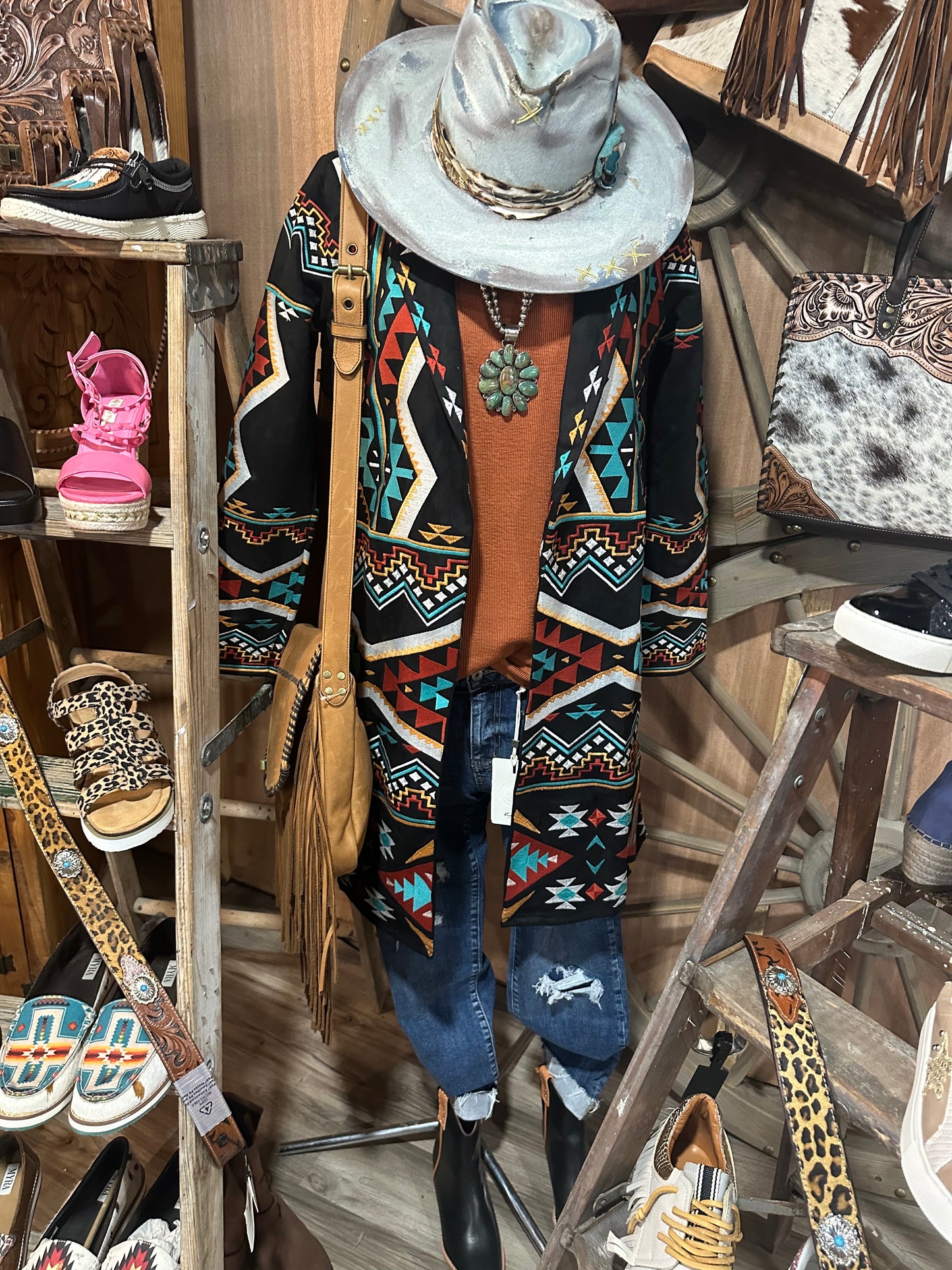 Savanna Jane Aztec Embroidered Jacket