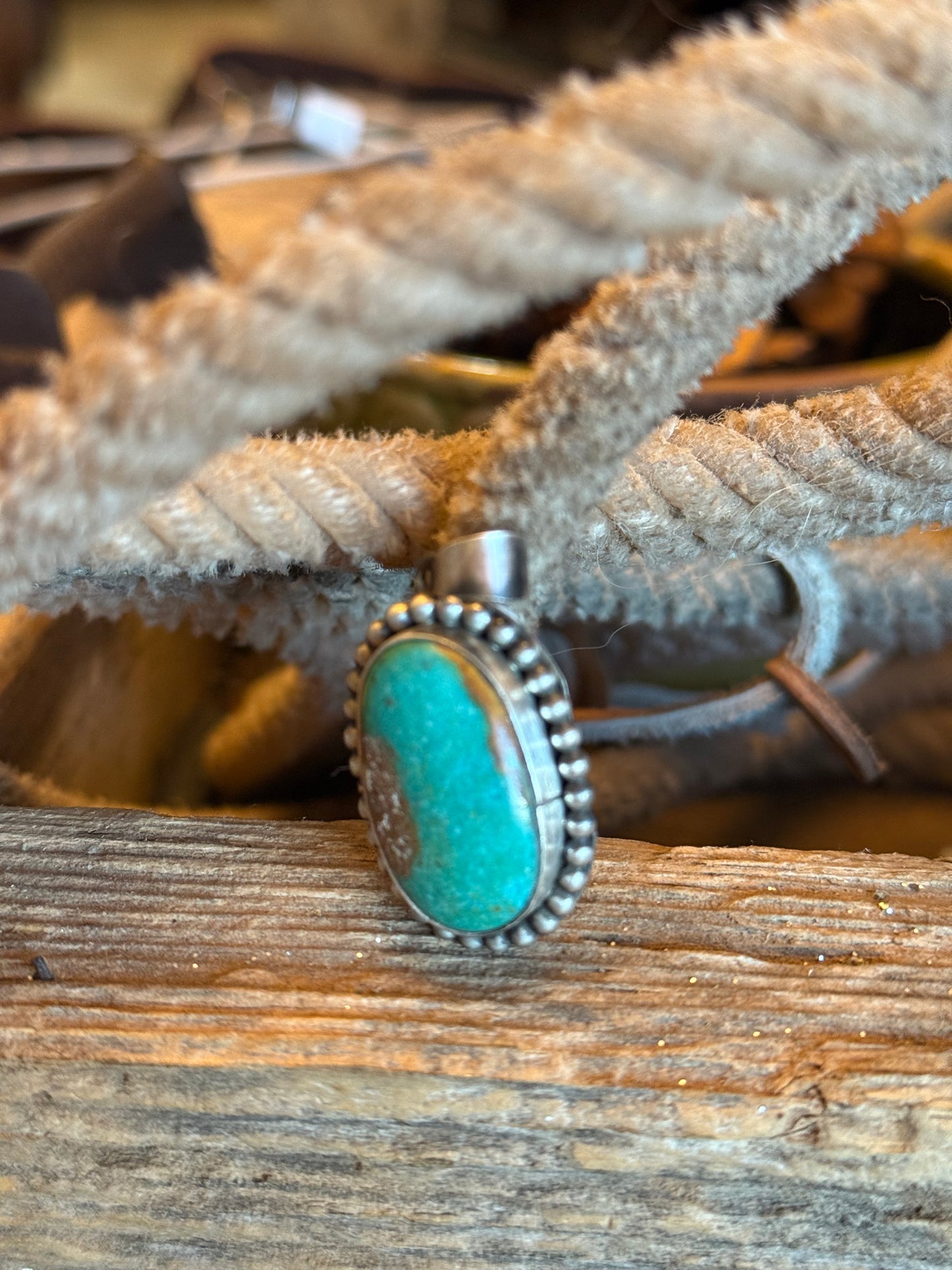 Scott Skeets Navajo HandMade .925 Kingman Turquoise Pendant