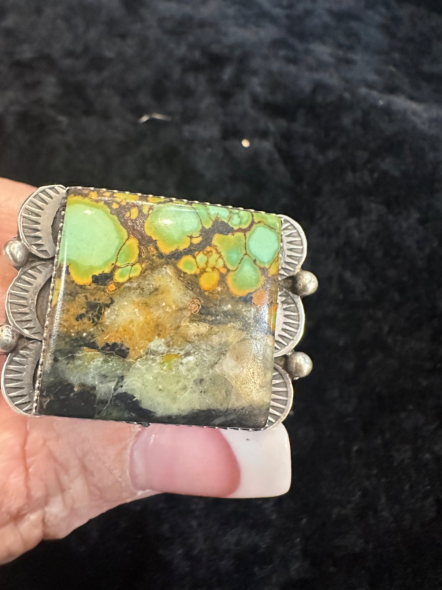 Sterling Silver Navajo Marked Handmade BlackJack Adjustable Ring