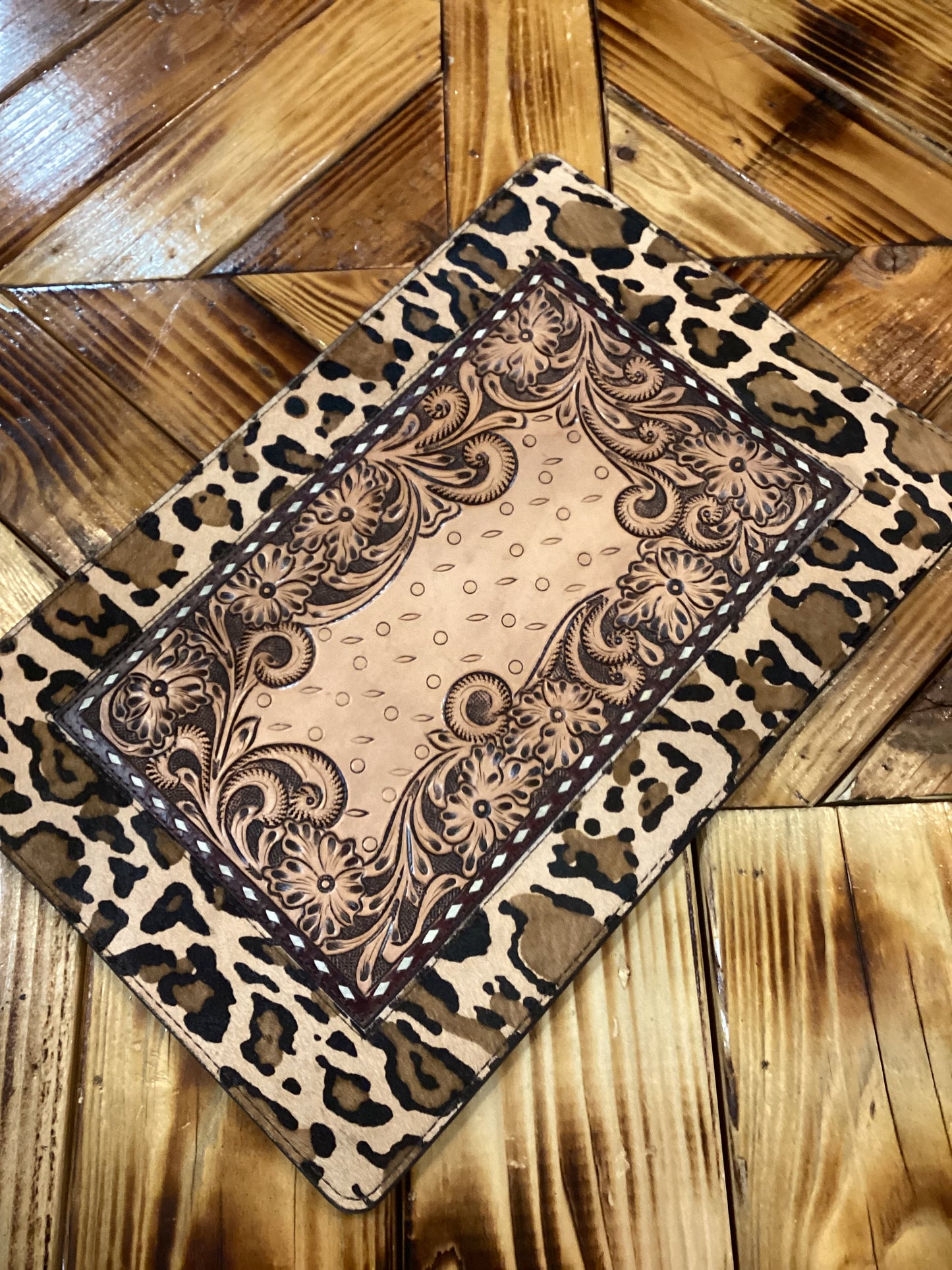 Cheetah and Tooled Leather Placemat