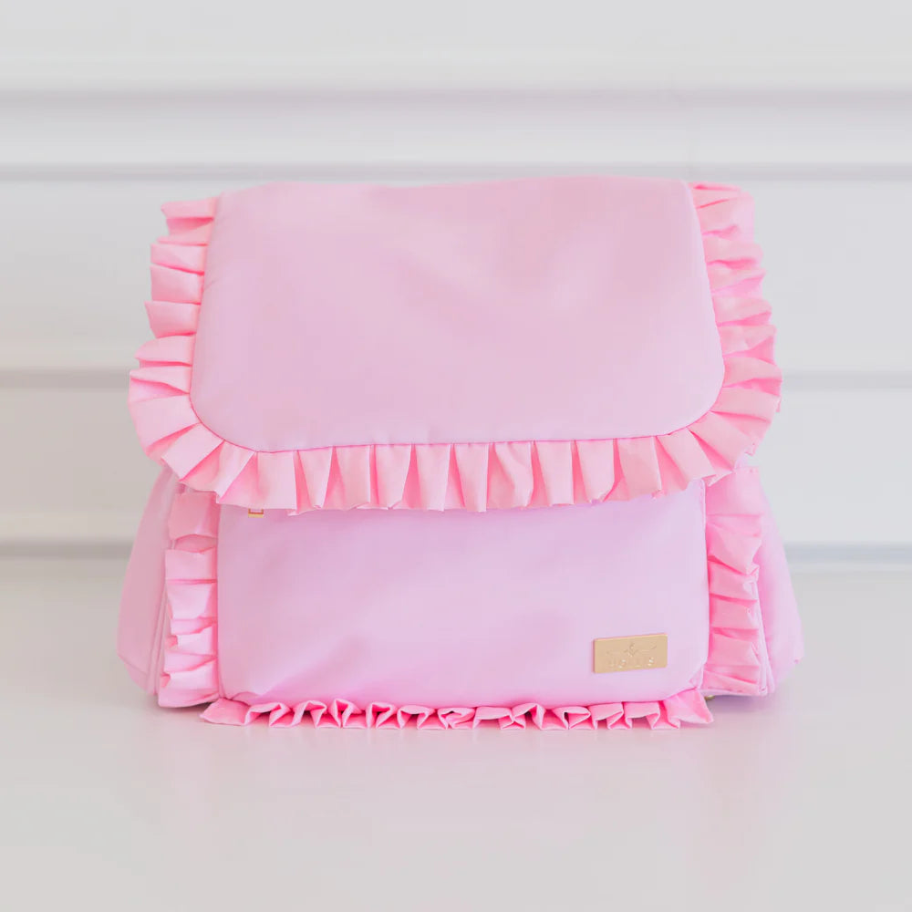 HOLLIS RUFFLED NYLON DIAPERBAG BACKPACK (monogram available)
