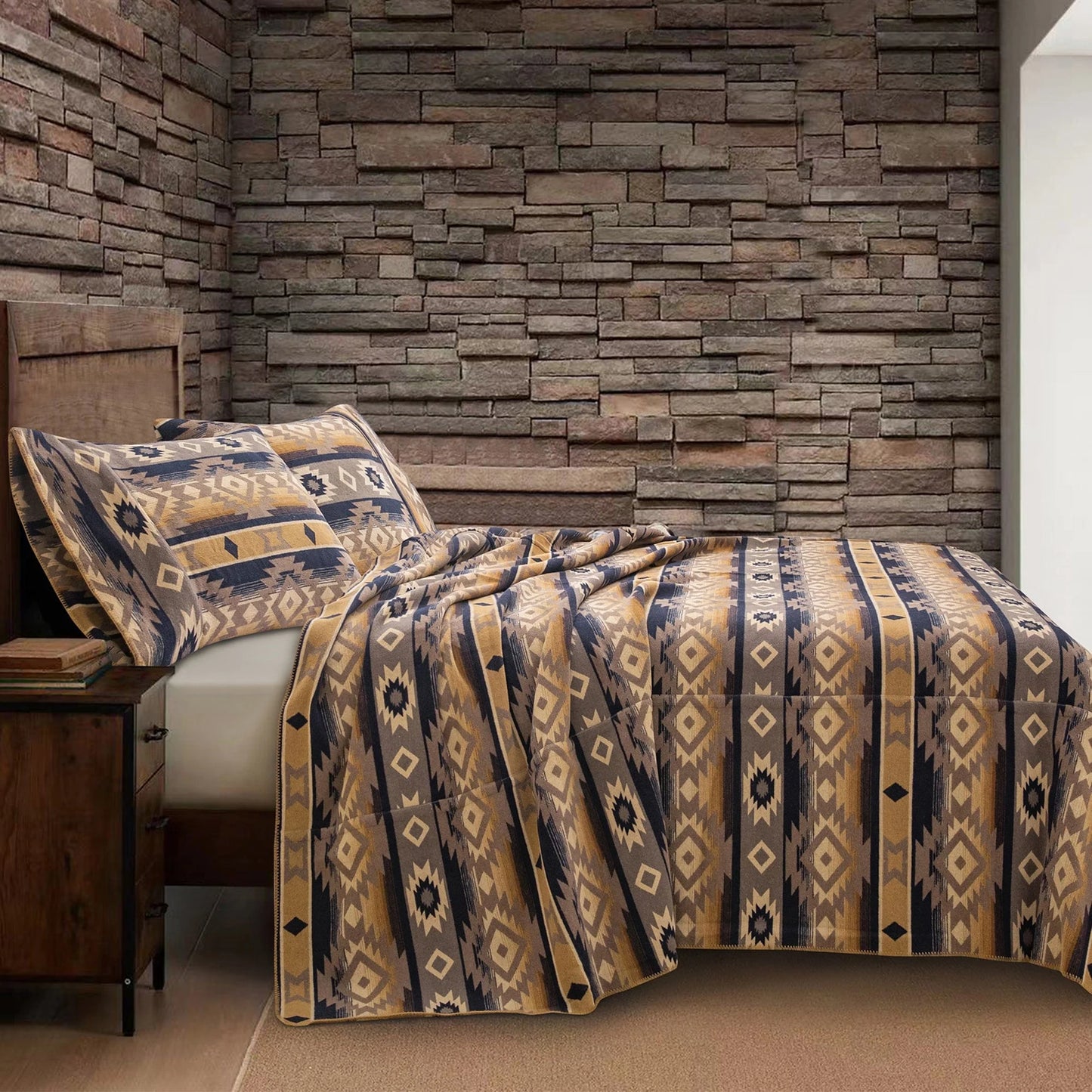 Paseo Road - Taos Wool Blend Blanket Full Size