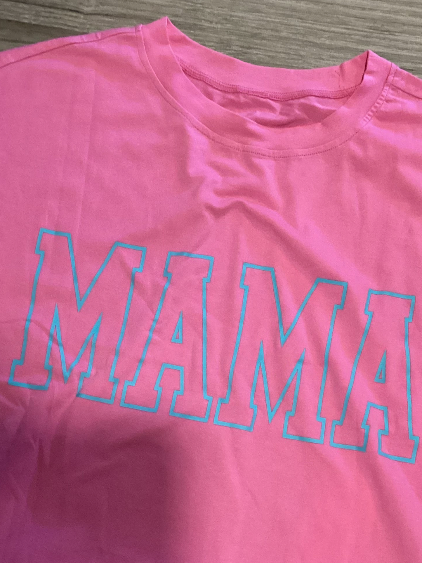 MAMA Letter Graphic Neon T Shirt