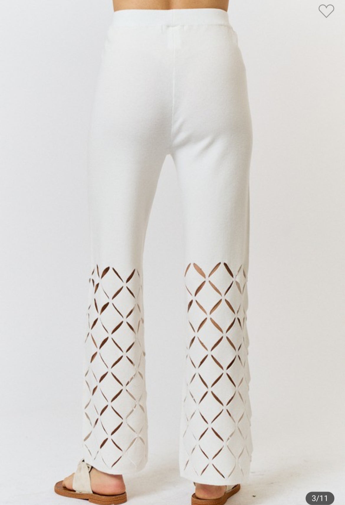 CUT OUT DETAIL ELASTIC WAISTBAND SWEATER PANTS