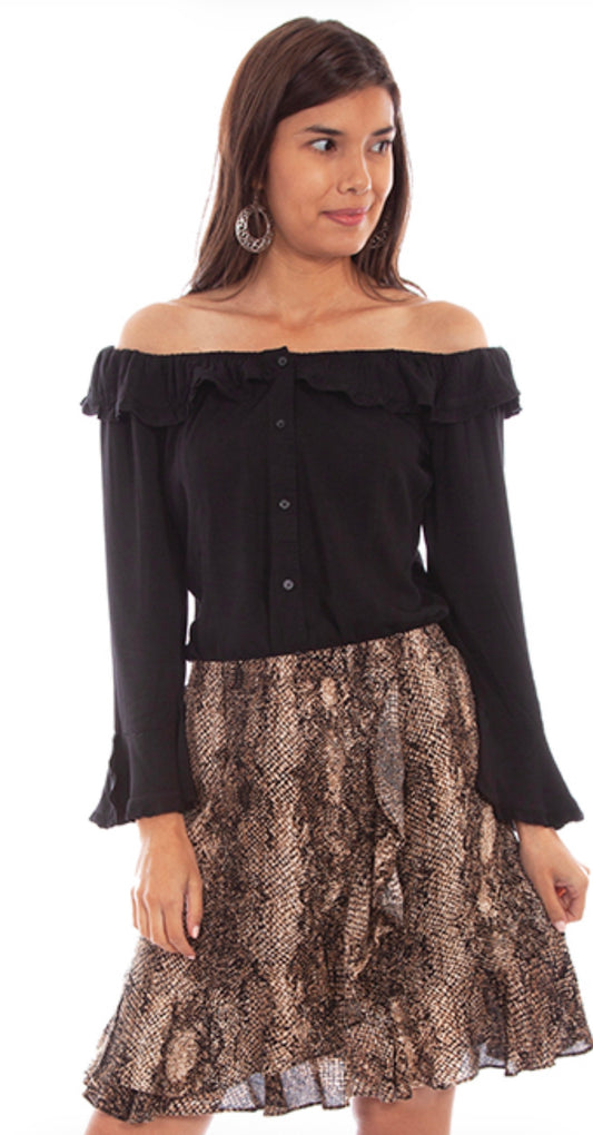 Scully Honey Creek White On/Off the Shoulder Top W or W/o Front Tie
