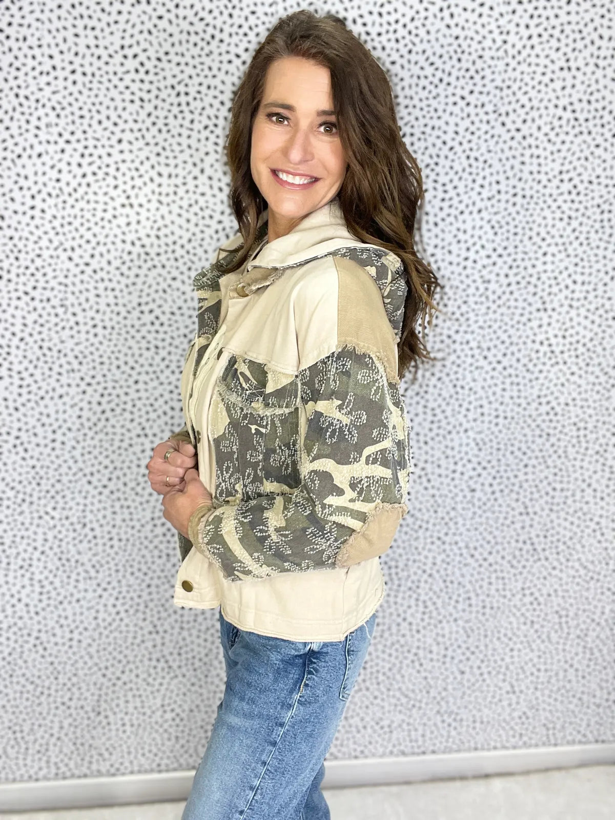 Steady Hand Washed Camo Hooded Jacket In Camo