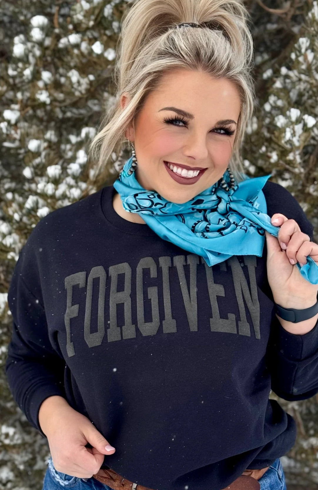 Forgiven Sweatshirt with Puff Letters