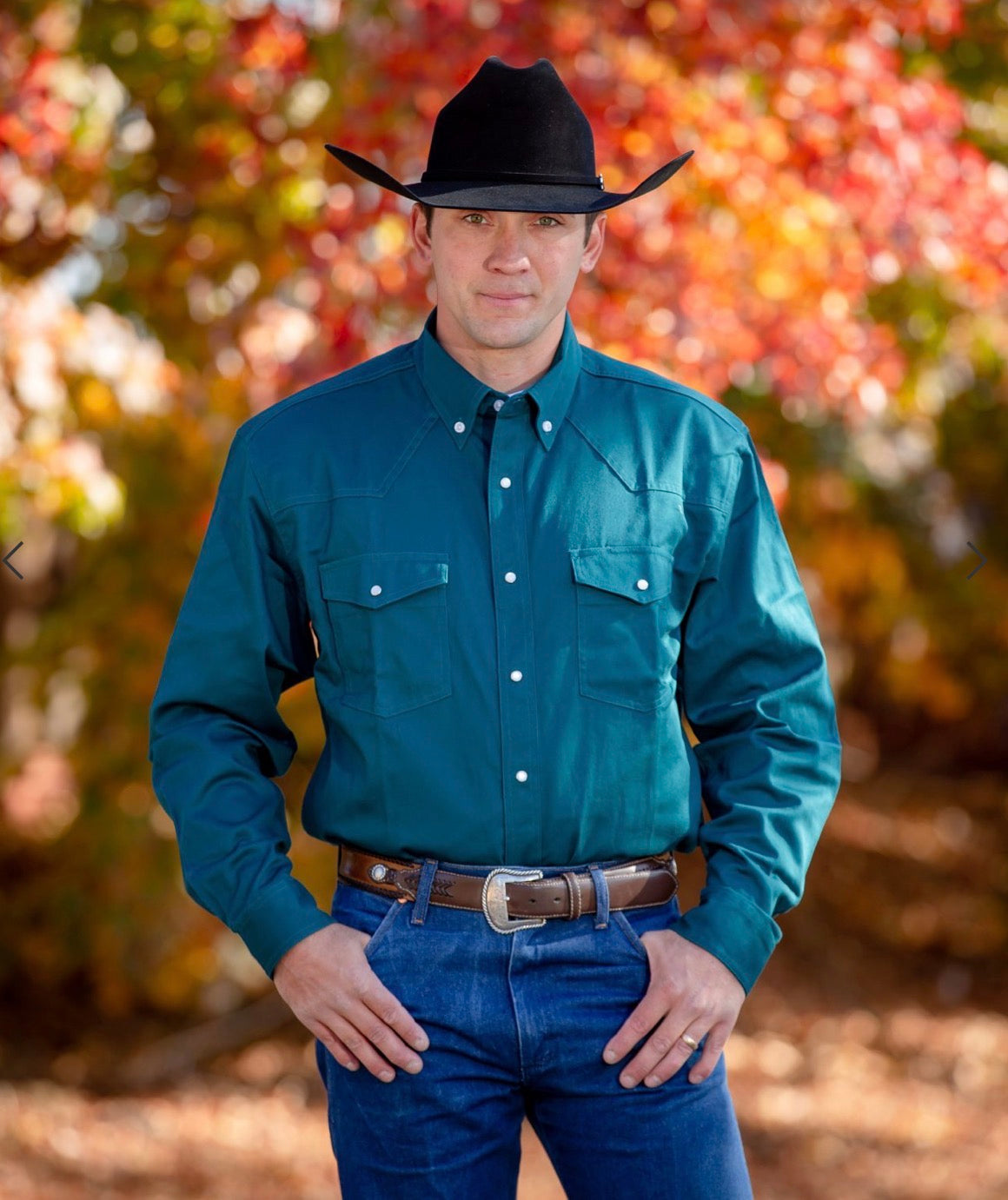 Wyoming Traders Men’s 100% Cotton Twill Shirt Pearlsnap