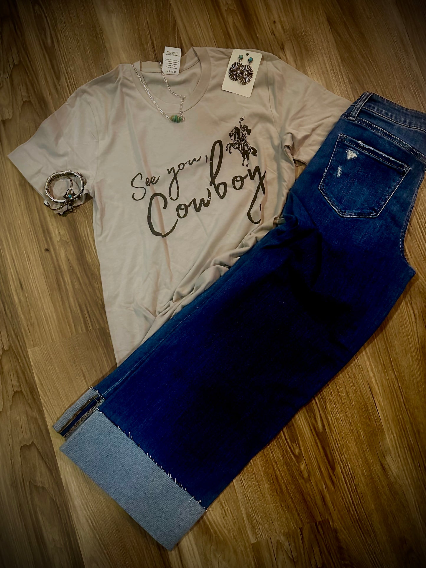 “See You Cowboy” SS Tee Embellished
