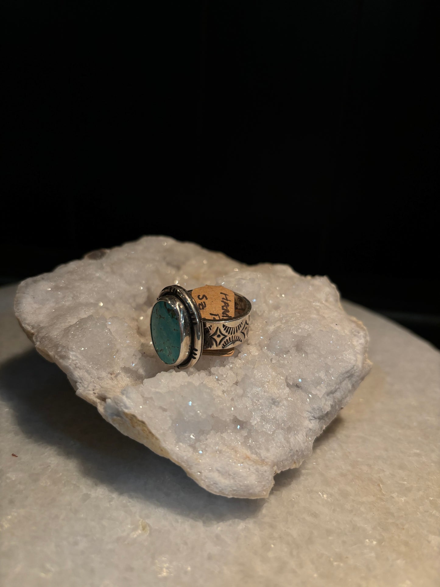 Handmade RC Kingman Turquoise Ring Size 8