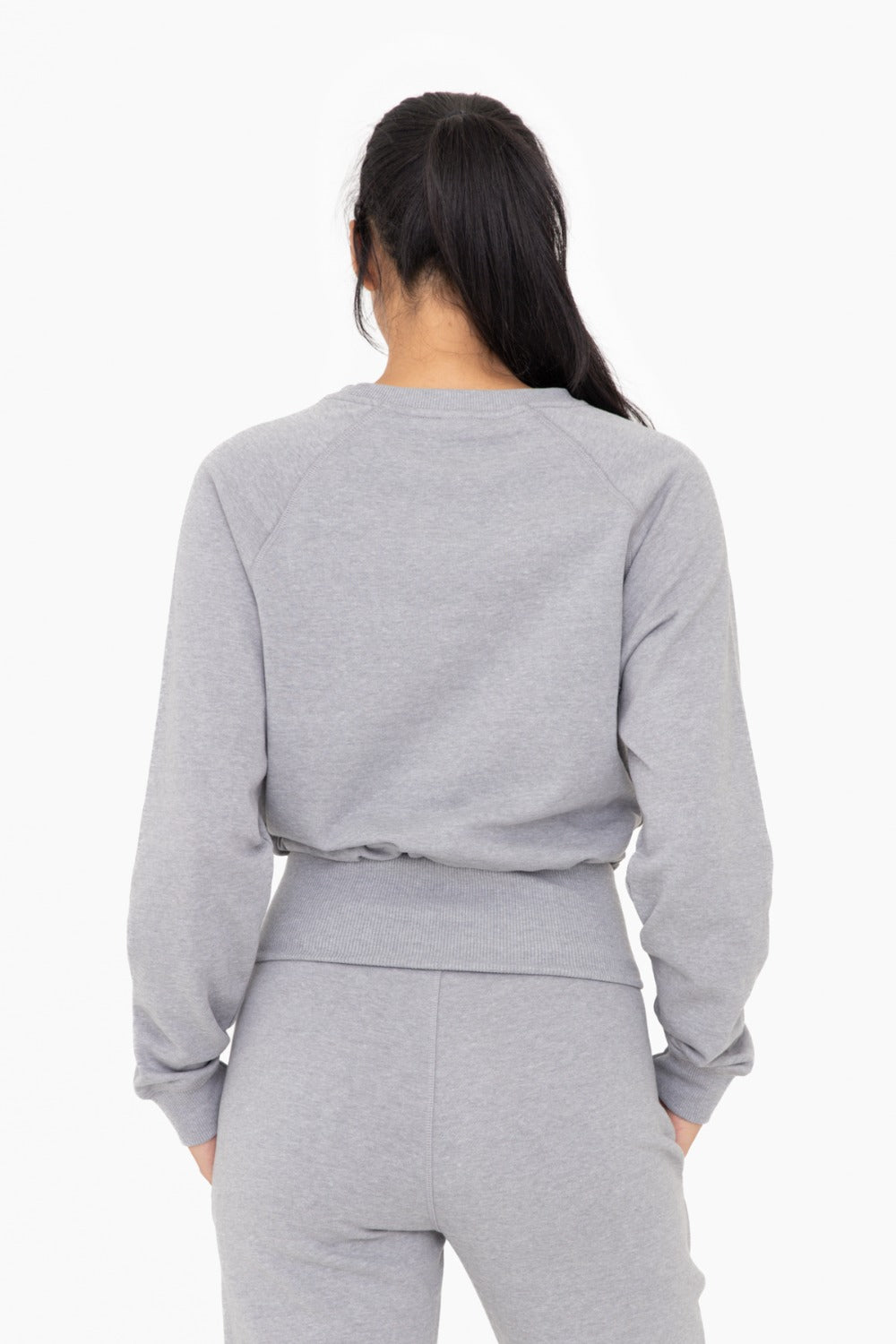 MONO B - BRUSHED WAIST TIE CREWNECK