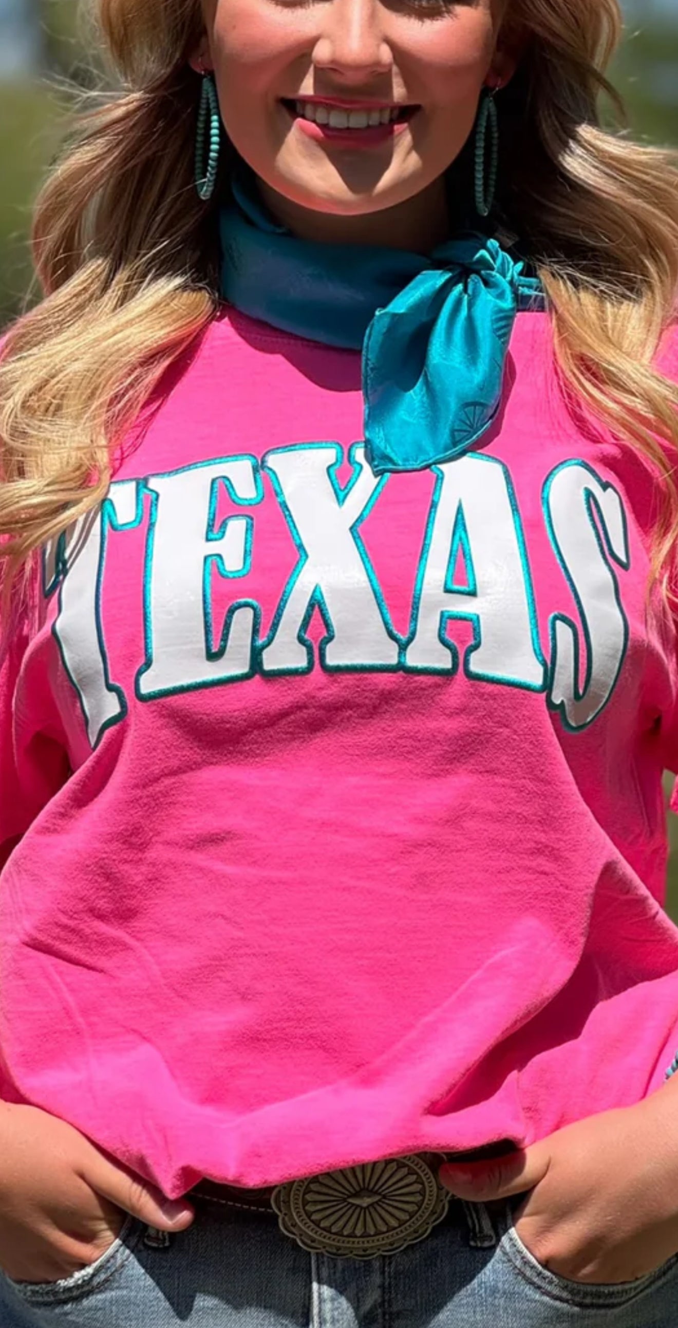 Texas In Glitter With Metallic Puff Tee
