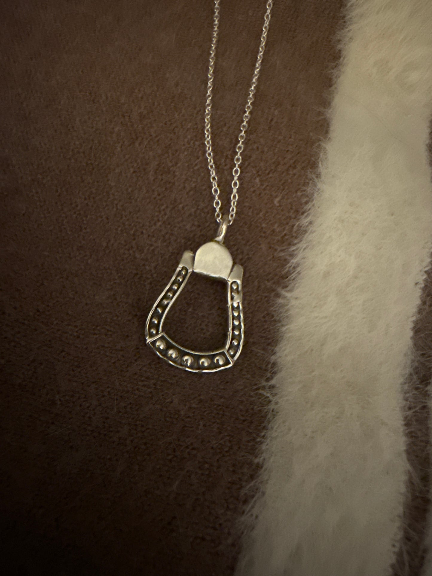 Sterling Silver Stirrup Necklace