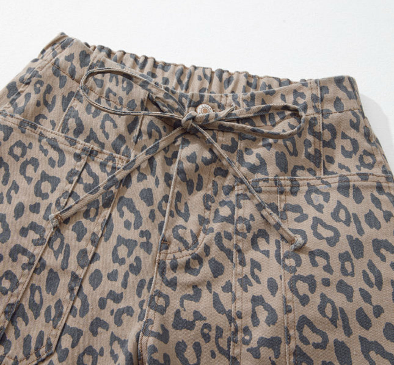 Leopard Print Barrel Jeans