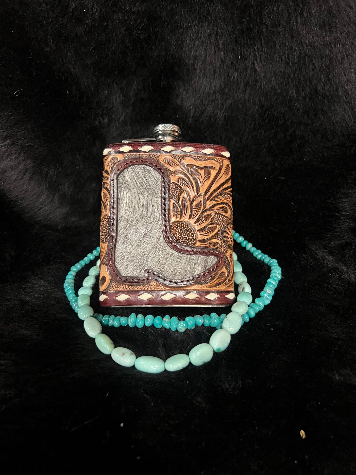 Tooled Leather Flasks 8oz
