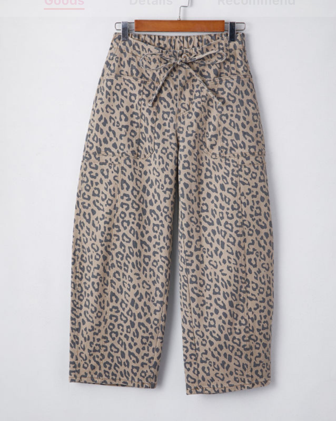 Leopard Print Barrel Jeans