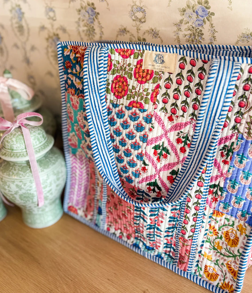 Heart of Grace or HEH Patch Regular Quilted Tote