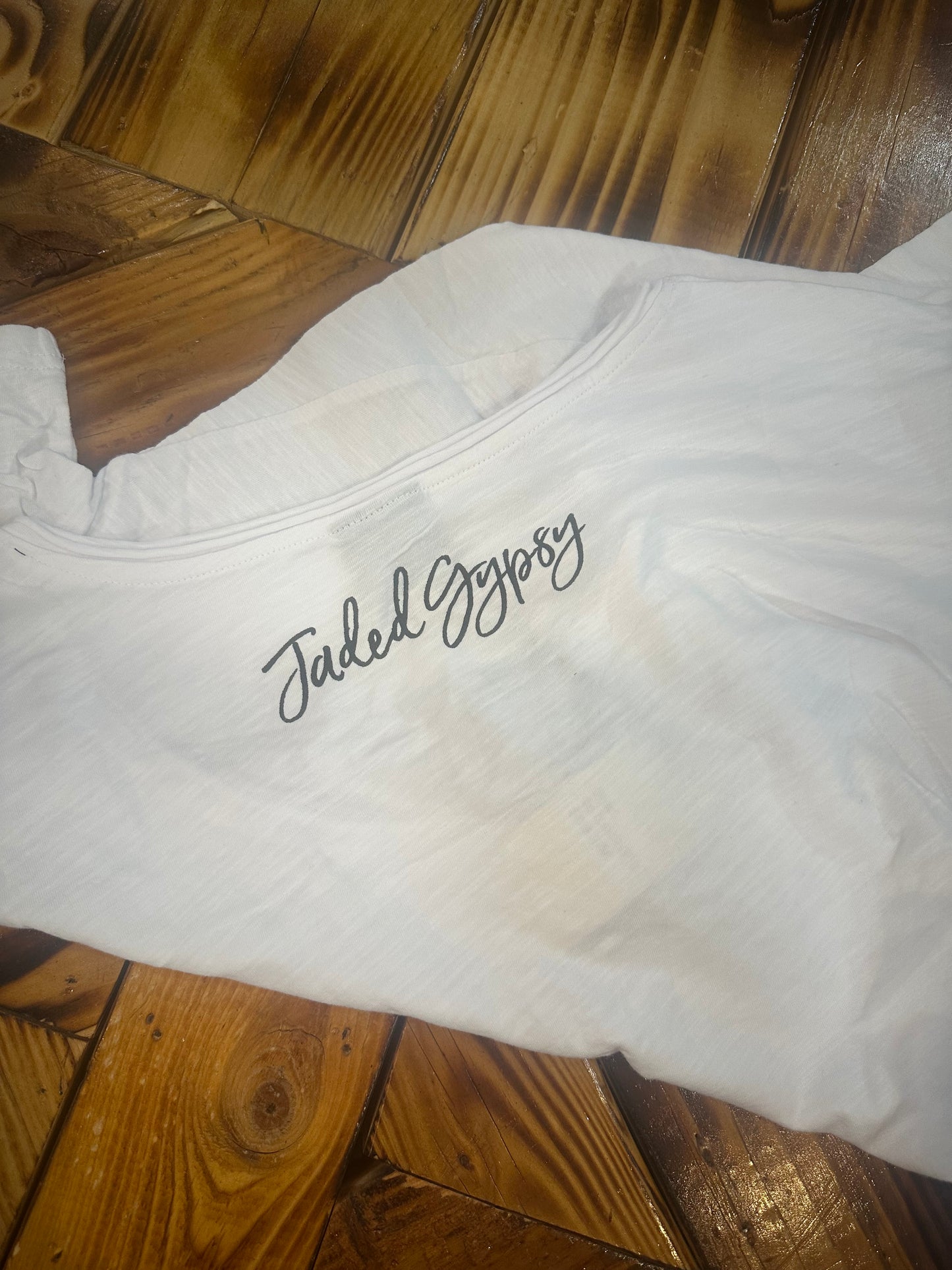 Moondance V-Neck Pocket Raw-edge Tee by Jaded Gypsy