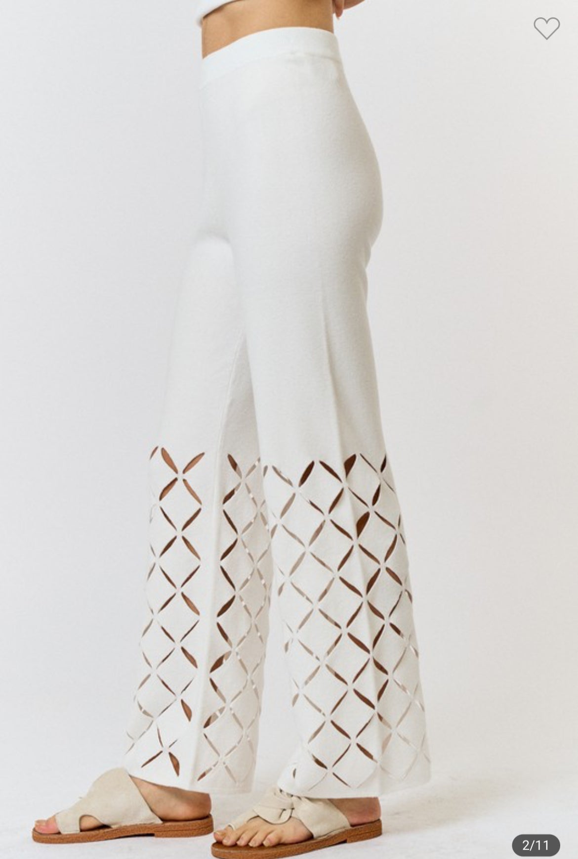 CUT OUT DETAIL ELASTIC WAISTBAND SWEATER PANTS