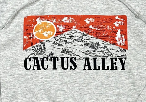 Cactus Alley - “Red Sky” Ash Grey Adult Hoodie Sweatshirt