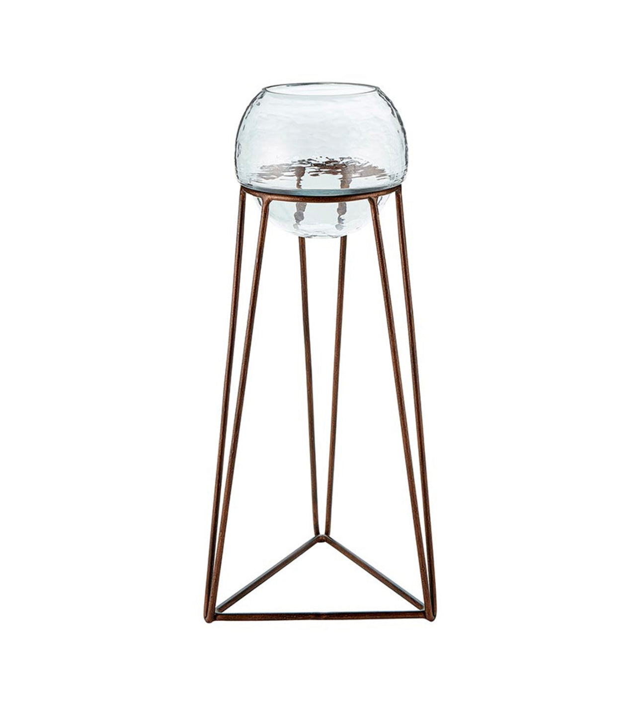 Metal and Glass Tower Large Candle Holder