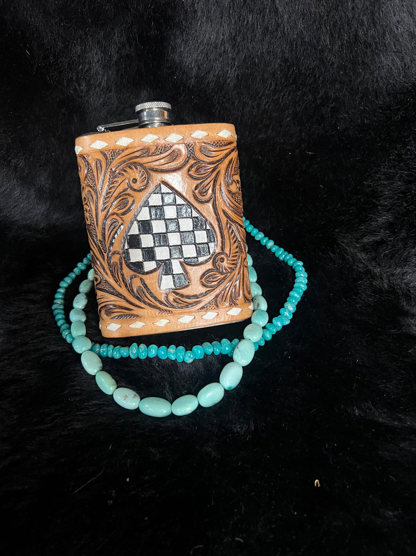 Tooled Leather Flasks 8oz