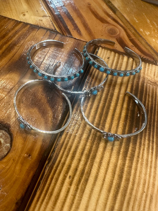Faux Turquoise Cuff Bracelets