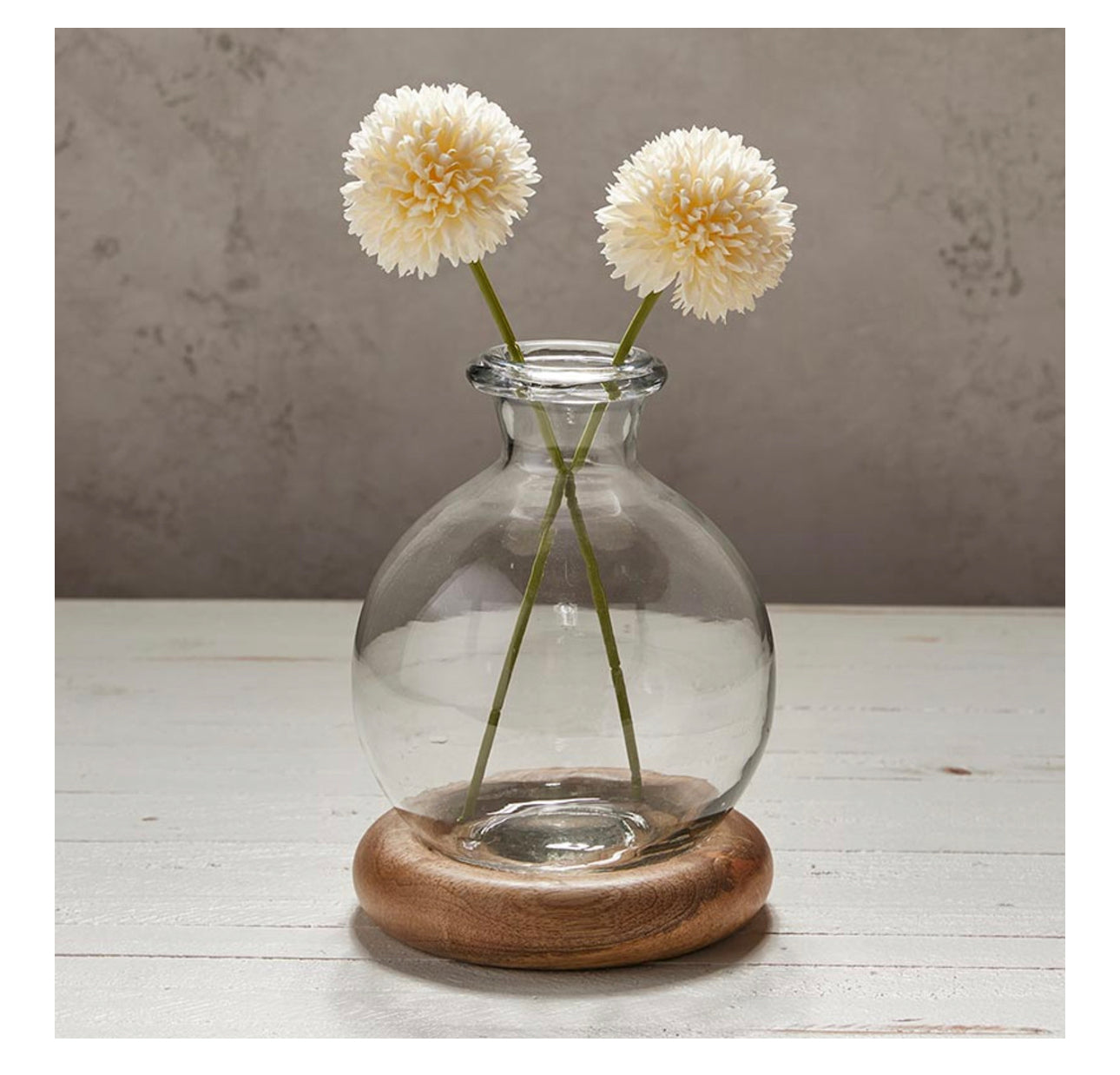 Bud Vase with Wood Base