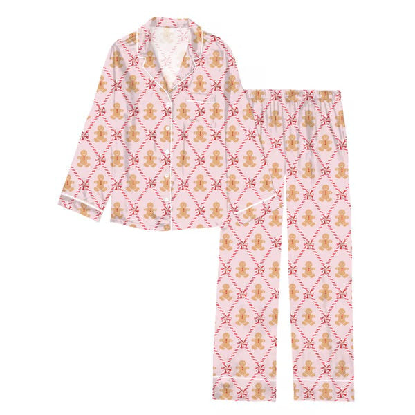 WAY TO MY HEART SILKY SATIN CHRISTMAS PAJAMA LONG SLEEVE SET
