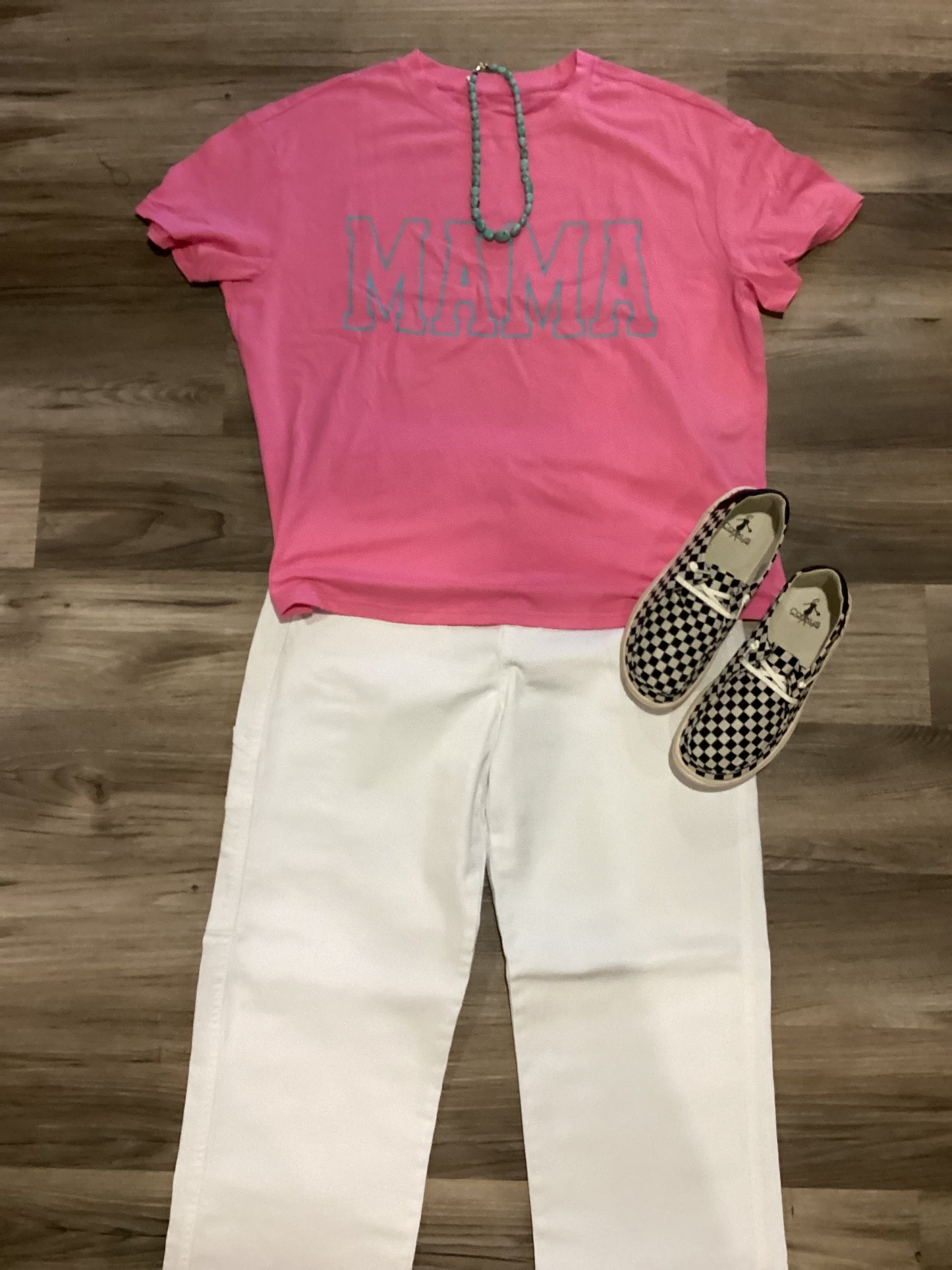 MAMA Letter Graphic Neon T Shirt