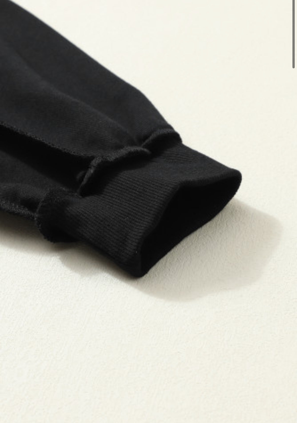 Black Drop Shoulder Henley Buttons Sweatshirt