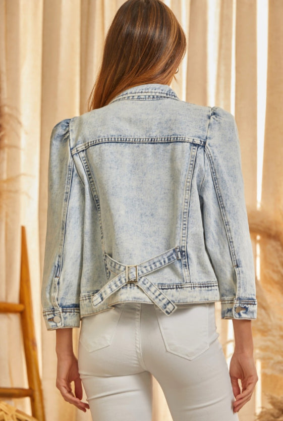 Savanna Jane - Andree’ by Unit - Denim Capped Sleeve Cropped Jacket