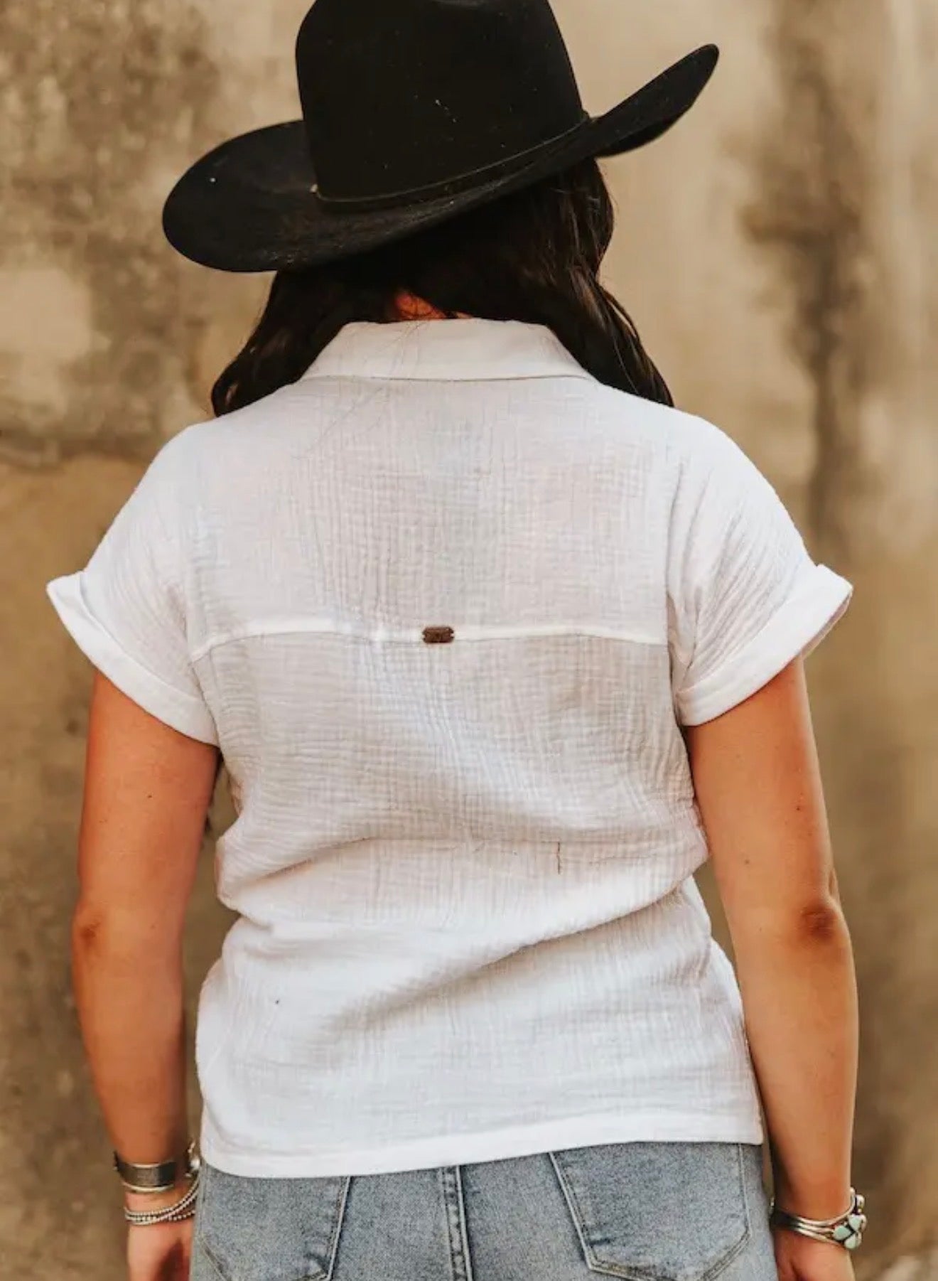L & B Ivory Textured Cotton Short Sleeve Shirt