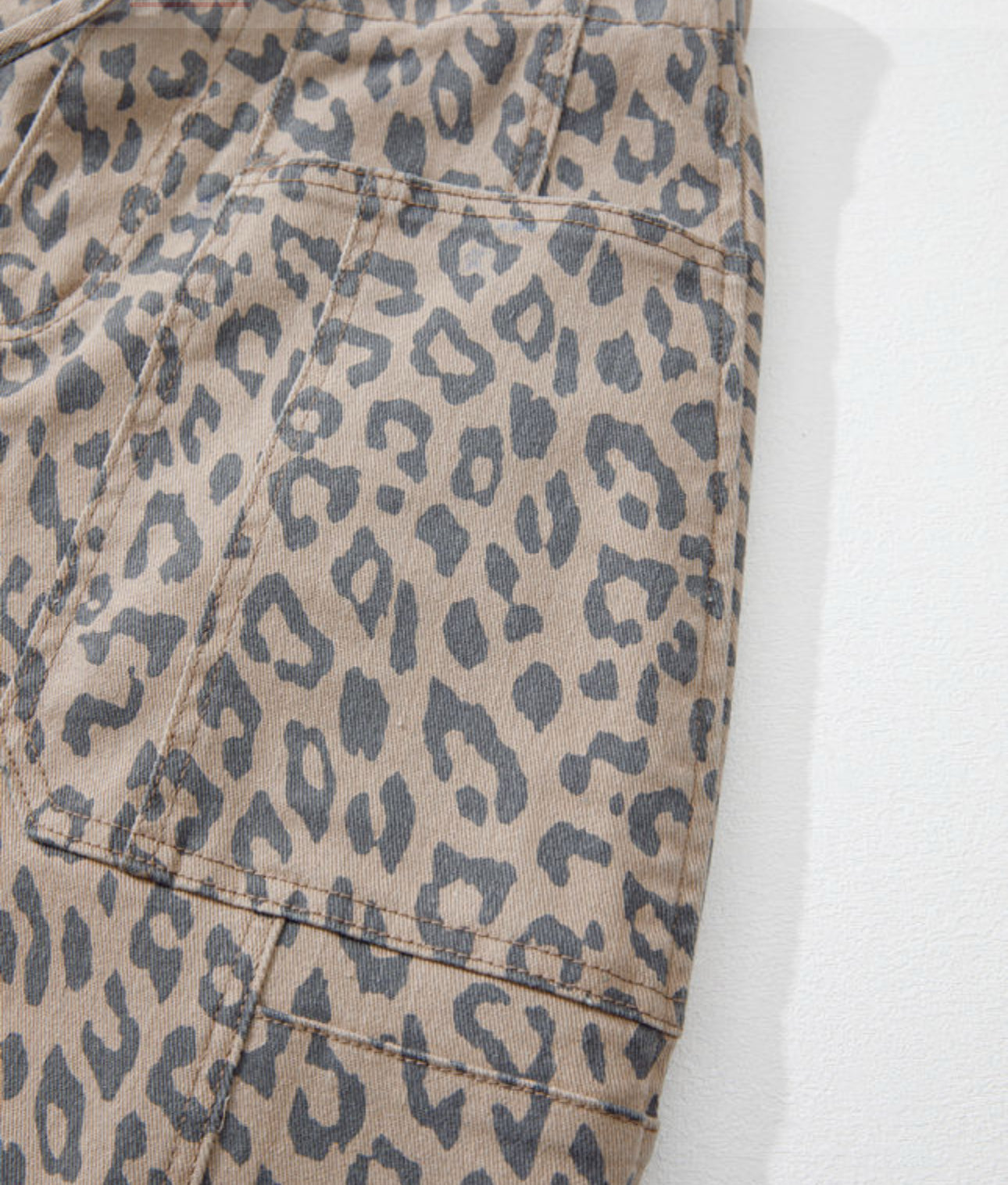 Leopard Print Barrel Jeans