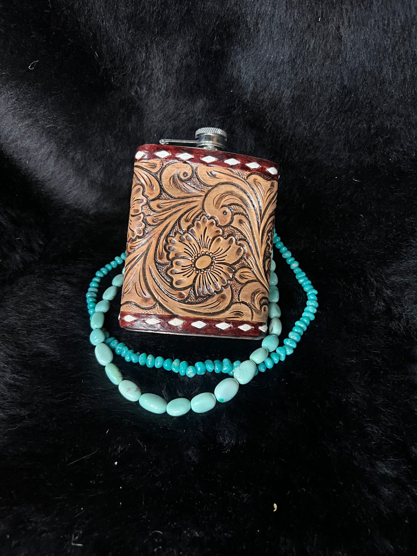 Tooled Leather Flasks 8oz