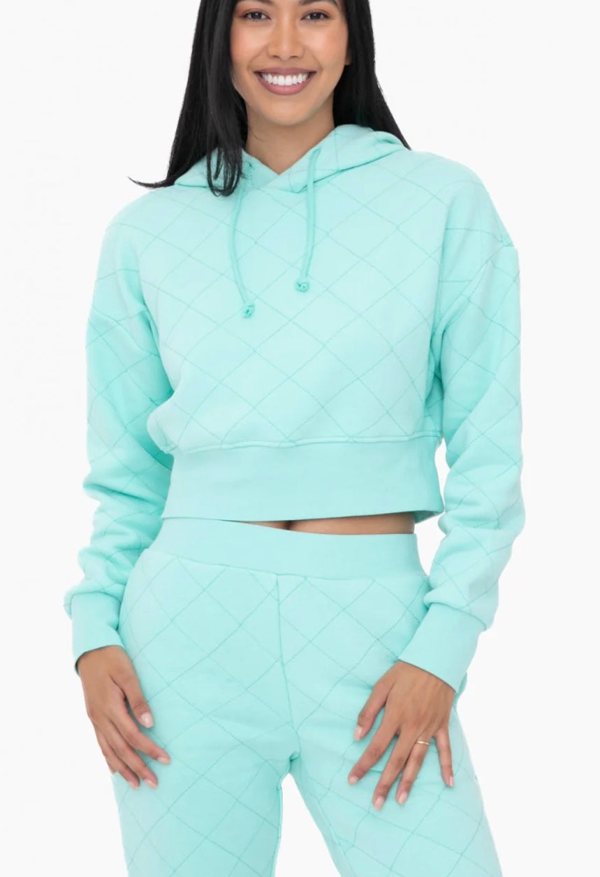 Mono B Quilted Drawstring Hoodie